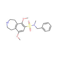 COc1cc(S(=O)(=O)N(C)Cc2ccccc2)c(OC)c2c1CCNCC2 ZINC000040951690