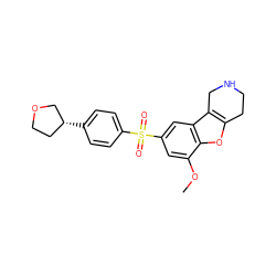COc1cc(S(=O)(=O)c2ccc([C@@H]3CCOC3)cc2)cc2c3c(oc12)CCNC3 ZINC000147580761