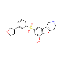 COc1cc(S(=O)(=O)c2cccc([C@@H]3CCOC3)c2)cc2c3c(oc12)CCNC3 ZINC000147512345