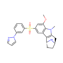 COc1cc(S(=O)(=O)c2cccc(-n3cccn3)c2)cc2c3c(n(C)c12)C[C@H]1CC[C@H]3N1 ZINC000100633488