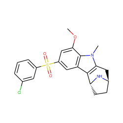 COc1cc(S(=O)(=O)c2cccc(Cl)c2)cc2c3c(n(C)c12)C[C@H]1CC[C@H]3N1 ZINC000100633358