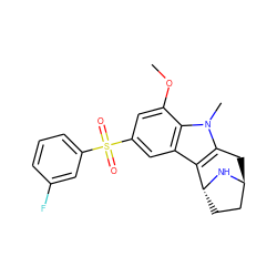 COc1cc(S(=O)(=O)c2cccc(F)c2)cc2c3c(n(C)c12)C[C@H]1CC[C@H]3N1 ZINC000100633364