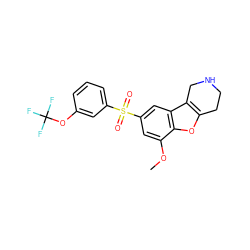 COc1cc(S(=O)(=O)c2cccc(OC(F)(F)F)c2)cc2c3c(oc12)CCNC3 ZINC000147959885