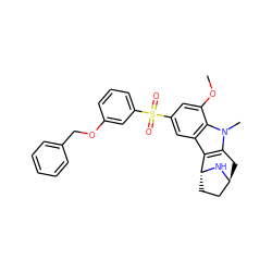 COc1cc(S(=O)(=O)c2cccc(OCc3ccccc3)c2)cc2c3c(n(C)c12)C[C@H]1CC[C@H]3N1 ZINC000100633120