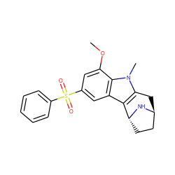 COc1cc(S(=O)(=O)c2ccccc2)cc2c3c(n(C)c12)C[C@H]1CC[C@H]3N1 ZINC000100632752