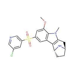 COc1cc(S(=O)(=O)c2cncc(Cl)c2)cc2c3c(n(C)c12)C[C@H]1CC[C@H]3N1 ZINC000100633105