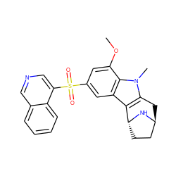 COc1cc(S(=O)(=O)c2cncc3ccccc23)cc2c3c(n(C)c12)C[C@H]1CC[C@H]3N1 ZINC000100633411