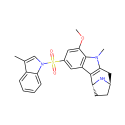 COc1cc(S(=O)(=O)n2cc(C)c3ccccc32)cc2c3c(n(C)c12)C[C@H]1CC[C@H]3N1 ZINC000100633405