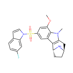 COc1cc(S(=O)(=O)n2ccc3ccc(F)cc32)cc2c3c(n(C)c12)C[C@H]1CC[C@H]3N1 ZINC000100633442