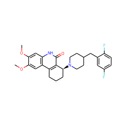 COc1cc2[nH]c(=O)c3c(c2cc1OC)CCC[C@@H]3N1CCC(Cc2cc(F)ccc2F)CC1 ZINC000028381913