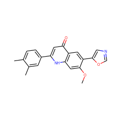 COc1cc2[nH]c(-c3ccc(C)c(C)c3)cc(=O)c2cc1-c1cnco1 ZINC000013487593