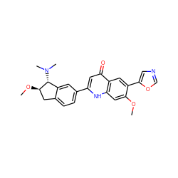 COc1cc2[nH]c(-c3ccc4c(c3)[C@@H](N(C)C)[C@H](OC)C4)cc(=O)c2cc1-c1cnco1 ZINC000013487627