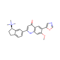 COc1cc2[nH]c(-c3ccc4c(c3)[C@H]([N+](C)(C)C)CC4)cc(=O)c2cc1-c1cnco1 ZINC000013487625