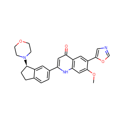 COc1cc2[nH]c(-c3ccc4c(c3)[C@H](N3CCOCC3)CC4)cc(=O)c2cc1-c1cnco1 ZINC000012354302