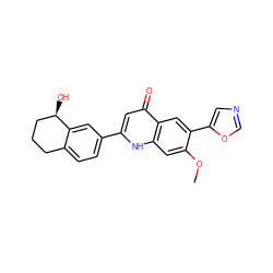 COc1cc2[nH]c(-c3ccc4c(c3)[C@H](O)CCC4)cc(=O)c2cc1-c1cnco1 ZINC000012354275