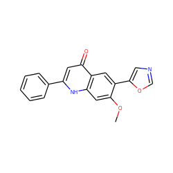 COc1cc2[nH]c(-c3ccccc3)cc(=O)c2cc1-c1cnco1 ZINC000000027334