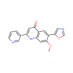 COc1cc2[nH]c(-c3cccnc3)cc(=O)c2cc1-c1cnco1 ZINC000013487577