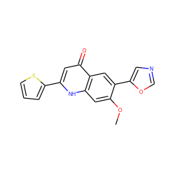 COc1cc2[nH]c(-c3cccs3)cc(=O)c2cc1-c1cnco1 ZINC000012354238