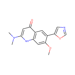 COc1cc2[nH]c(N(C)C)cc(=O)c2cc1-c1cnco1 ZINC000000027335