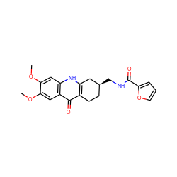 COc1cc2[nH]c3c(c(=O)c2cc1OC)CC[C@H](CNC(=O)c1ccco1)C3 ZINC000013528652