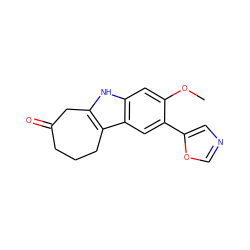 COc1cc2[nH]c3c(c2cc1-c1cnco1)CCCC(=O)C3 ZINC000028262416