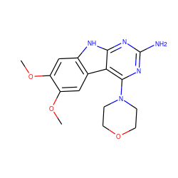 COc1cc2[nH]c3nc(N)nc(N4CCOCC4)c3c2cc1OC ZINC000221382622