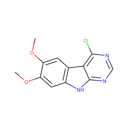 COc1cc2[nH]c3ncnc(Cl)c3c2cc1OC ZINC000034265674