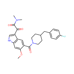 COc1cc2[nH]cc(C(=O)C(=O)N(C)C)c2cc1C(=O)N1CCC(Cc2ccc(F)cc2)CC1 ZINC000038480987