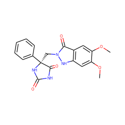 COc1cc2[nH]n(C[C@@]3(c4ccccc4)NC(=O)NC3=O)c(=O)c2cc1OC ZINC000035996767