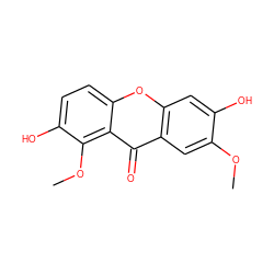 COc1cc2c(=O)c3c(OC)c(O)ccc3oc2cc1O ZINC000033836454