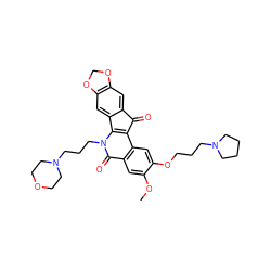 COc1cc2c(=O)n(CCCN3CCOCC3)c3c(c2cc1OCCCN1CCCC1)C(=O)c1cc2c(cc1-3)OCO2 ZINC000169346593