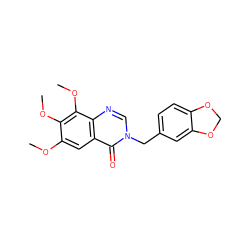 COc1cc2c(=O)n(Cc3ccc4c(c3)OCO4)cnc2c(OC)c1OC ZINC000013737681