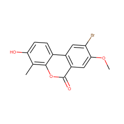 COc1cc2c(=O)oc3c(C)c(O)ccc3c2cc1Br ZINC000028571796