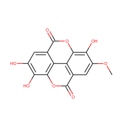 COc1cc2c(=O)oc3c(O)c(O)cc4c(=O)oc(c1O)c2c34 ZINC000103289840