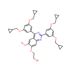 COc1cc2c(-c3cc(OCC4CC4)cc(OCC4CC4)c3)nc(-c3cc(OCC4CC4)cc(OCC4CC4)c3)nc2cc1OCCO ZINC000026728616