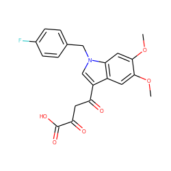 COc1cc2c(C(=O)CC(=O)C(=O)O)cn(Cc3ccc(F)cc3)c2cc1OC ZINC000102820911