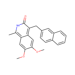 COc1cc2c(C)[nH]c(=O)c(Cc3ccc4ccccc4c3)c2cc1OC ZINC000169703360