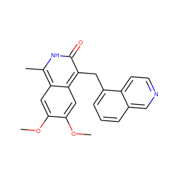 COc1cc2c(C)[nH]c(=O)c(Cc3cccc4cnccc34)c2cc1OC ZINC000169703363