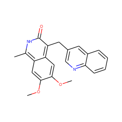 COc1cc2c(C)[nH]c(=O)c(Cc3cnc4ccccc4c3)c2cc1OC ZINC000169703366