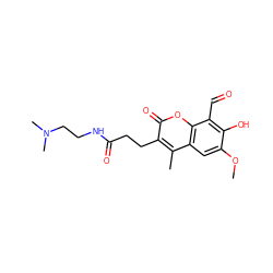 COc1cc2c(C)c(CCC(=O)NCCN(C)C)c(=O)oc2c(C=O)c1O ZINC000220422623