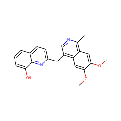 COc1cc2c(Cc3ccc4cccc(O)c4n3)cnc(C)c2cc1OC ZINC000145127272