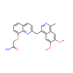 COc1cc2c(Cc3ccc4cccc(OCC(N)=O)c4n3)cnc(C)c2cc1OC ZINC000145153265