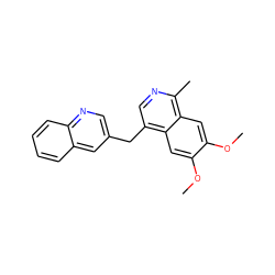 COc1cc2c(Cc3cnc4ccccc4c3)cnc(C)c2cc1OC ZINC000145122818