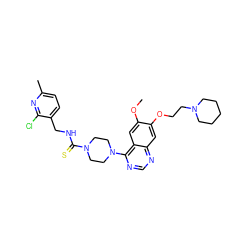 COc1cc2c(N3CCN(C(=S)NCc4ccc(C)nc4Cl)CC3)ncnc2cc1OCCN1CCCCC1 ZINC000028387719