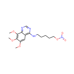 COc1cc2c(NCCCCCO[N+](=O)[O-])ncnc2c(OC)c1OC ZINC000001533881