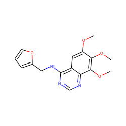 COc1cc2c(NCc3ccco3)ncnc2c(OC)c1OC ZINC000012360757