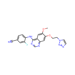 COc1cc2c(Nc3ccc(C#N)cc3F)ncnc2cc1OCCn1ccnn1 ZINC000013803340