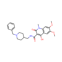 COc1cc2c(O)c(C(=O)NCC3CCN(Cc4ccccc4)CC3)c(=O)n(C)c2cc1OC ZINC000169312695