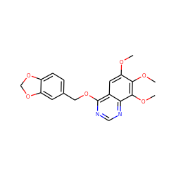 COc1cc2c(OCc3ccc4c(c3)OCO4)ncnc2c(OC)c1OC ZINC000013737684