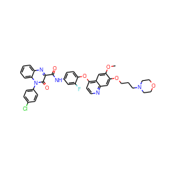 COc1cc2c(Oc3ccc(NC(=O)c4nc5ccccc5n(-c5ccc(Cl)cc5)c4=O)cc3F)ccnc2cc1OCCCN1CCOCC1 ZINC001772651323